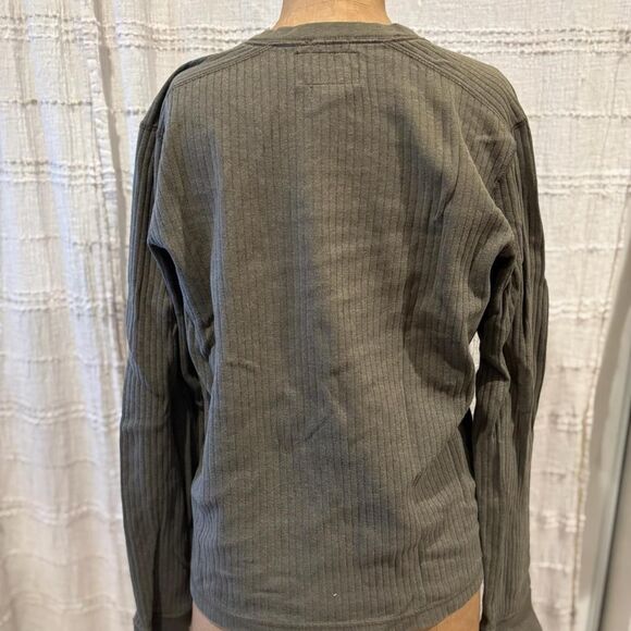 Abercrombie & Fitch Mens Vtg. Green Ribbed Long Sleeve Shirt 100% cotton Size M. - Picture 2 of 5